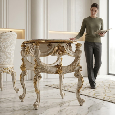 Couchtisch Tisch Beistelltisch Wohnzimmertisch Holz Royal Beistell Barock Tische