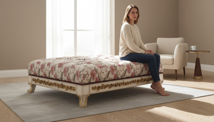 Pouf Fußhocker Rund Hocker Polsterhocker Sitzhocker Badhocker Hocker Ottomane