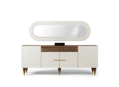Kommode Schubladen Holz Sideboard Spiegel Massiv Kommoden Wohnzimmer