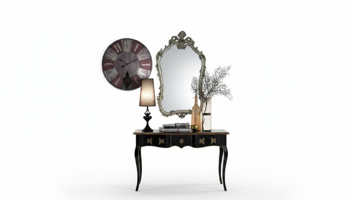 Spiegel Klassischer Wandspiegel Holz Design Silber Wohnzimmer Italien Möbel