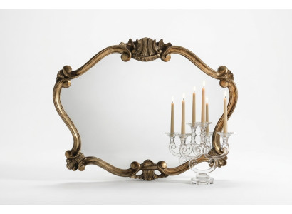 Italienische Klassischer Designer Spiegel Wandspiegel mit Bronzeblättern Barock