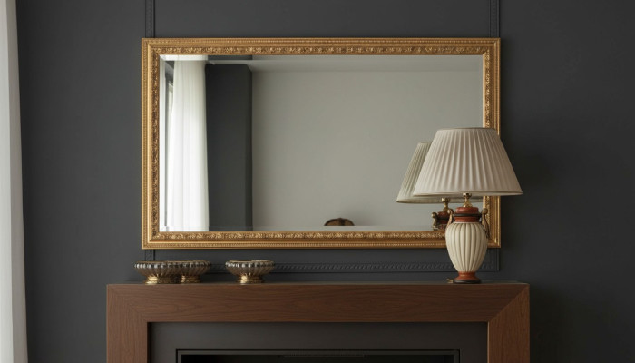 Italienische Klassischer Designer Spiegel Möbel Wandspiegel Holz Gold Möbel Neu