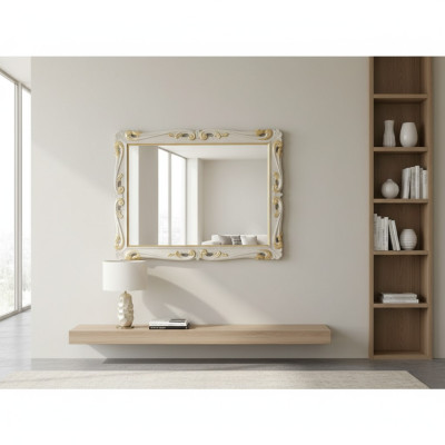 Klassischer Design Spiegel Italienische Wandspiegel Holz Stand Wand Italien Neu