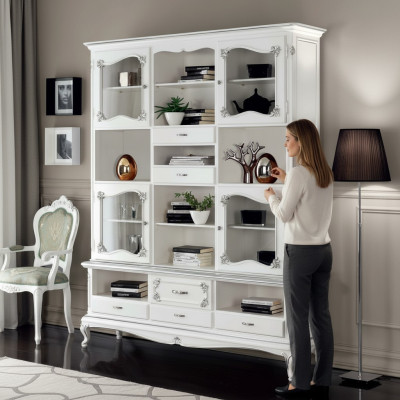 Wohnzimmer Vitrine Schrank Bücher Regal Anrichte Klassische Möbel Regale Holz