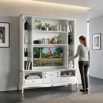 Wohnzimmer Wandregal TV Schrank Wandschränke Regal Holz Wohnzimmer Möbel Neu