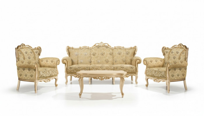 Italienische Sitzgarnitur Klassische Möbel Sitz Polster Set Sofa Couch 4tlg. Neu