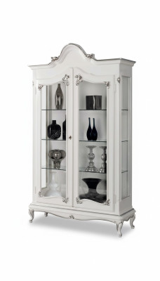 Vitrine Weiß Glasschrank Design Klassische Schrank Luxus Holz Möbel Vitrinen Neu