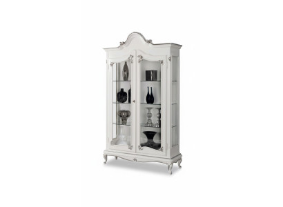 Vitrine Weiß Glasschrank Design Klassische Schrank Luxus Holz Möbel Vitrinen Neu