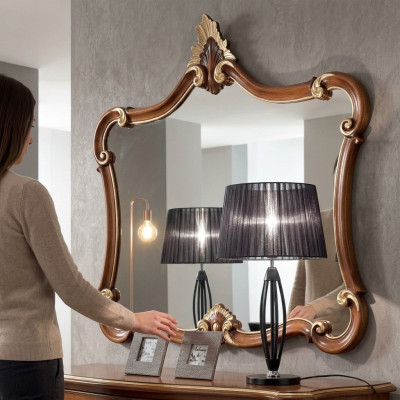 Italienischer Wandspiegel Klassischer Spiegel Möbel Holz Luxus Einrichtung Neu