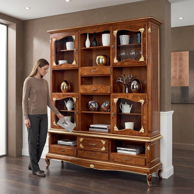 Bücher Regal braun Vitrinen Schrank Bücherschrank Vitrine Bücherregal Regale Neu