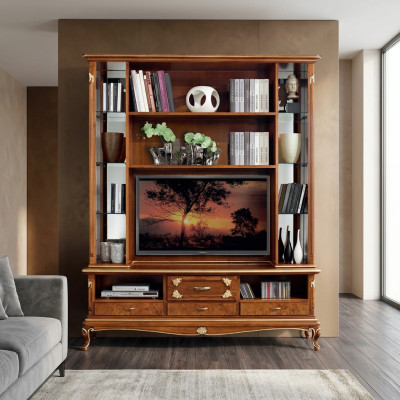 Wohnwand Schrank Vitrine Holz Wohnzimmer Möbel tv Schrankwände Design Vitrinen