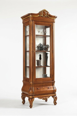 Vitrine Glasschrank Holz Schränke Wohnzimmer Vitrinen Italienische Luxus Möbel