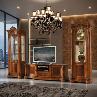 Wohnzimmer rtv Vitrine Wohnwand Schränke Design tv Art déco Vitrinen Set Schrank