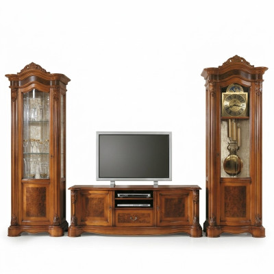Wohnzimmer rtv Vitrine Wohnwand Schränke Design tv Art déco Vitrinen Set Schrank