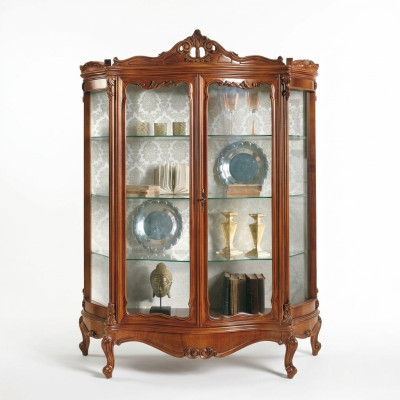 Glasschrank Vitrine Anrichte Möbel Holzschrank xxl Vitrinen Luxus Schrank Holz