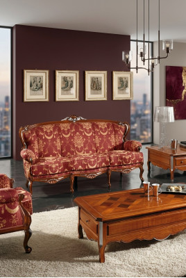Klassischer 3 Sitzer Couch Sofa Couch Polster Sofas Couchen Barock Sofa