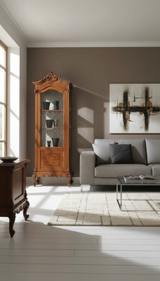 Holz Vitrinen Glas Schrank Echtholz Vitrine Wohnzimmer Möbel Anrichte