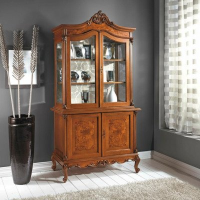 Vitrine Italienische Luxus Möbel Vitrinen Anrichte Schrank Glas Design Schränke