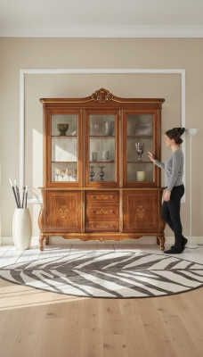 Italienische Möbel Vitrine Schrank Wohnzimmer Anrichte Schränke Vitrinen xxl big