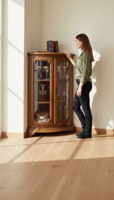 Vitrine Italienische Luxus Möbel Vitrinen Anrichte Schrank Glas Design Schränke