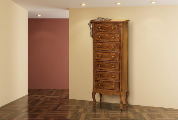 Italienische Möbel Hochschrank Kommode mit Schubladen Anrichte Kommoden Holz Neu
