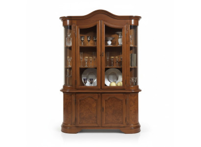 Möbel Glas Vitrine Holz Braune Glasvitrine Regale Italien klassische Möbel Neu