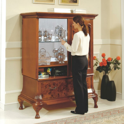 Hausbar Schrank Wohnzimmer Schränke Barschrank Vitrine Italienische Möbel Holz