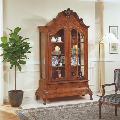 Glasvitrinen Wohnzimmer Möbel Braune Vitrine Klassischer Italienische Schrank