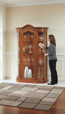 Anrichte Schrank Glasschrank Holz Schränke Italienische Möbel Vitrine Vitrinen