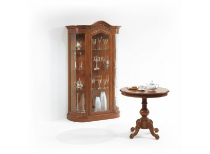 Wohnzimmer Tisch Set mit Vitrine Glasschrank Schrank Anrichte Komplett 2tlg. Neu