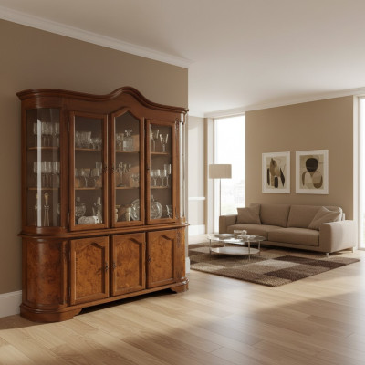 Anrichte Braun Vitrine Glasschrank Möbel Sideboard Schränke Vitrinen Schränke