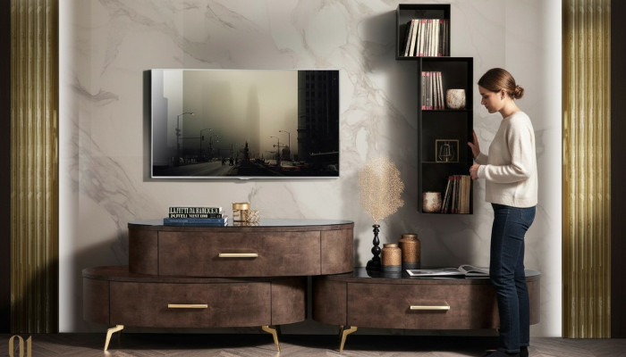 rtv tv  Schrank Tisch Wohnzimmer Kommode Lowboard Sideboard Holz Modern Möbel