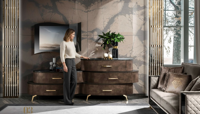 Lowboard rtv tv Schrank Tisch Wohnzimmer Kommode Sideboard Holz Modern Möbel