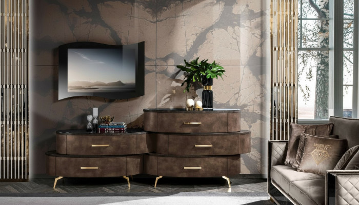 Lowboard rtv tv Schrank Tisch Wohnzimmer Kommode Sideboard Holz Modern Möbel