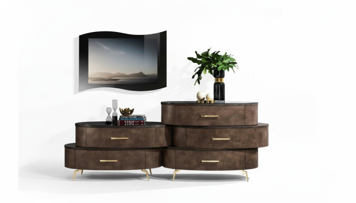 Lowboard rtv tv Schrank Tisch Wohnzimmer Kommode Sideboard Holz Modern Möbel