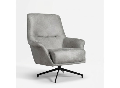 Sessel Design Couch Sofa Relax Leder Lounge Club Sitzer Luxus Sitz Grau Modern