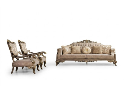 Sofagarnitur 3+1+1 Sitzer Sofa Sofas Sessel Stoff Garnitur Luxus Set Wohnzimmer