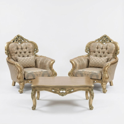 Sessel Ohrensessel Design Polster Sofa Barock Chesterfield Textil Wohnzimmer NeuWird