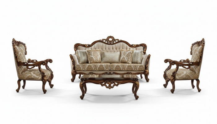 Couchgarnitur 3+1 Sitzer Sofa Sofas Couch Stoff Garnitur Gruppe Set Wohnzimmer