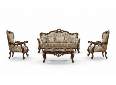 Couchgarnitur 3+1 Sitzer Sofa Sofas Couch Stoff Garnitur Gruppe Set Wohnzimmer