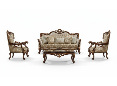 Couchgarnitur 3+1 Sitzer Sofa Sofas Couch Stoff Garnitur Gruppe Set Wohnzimmer