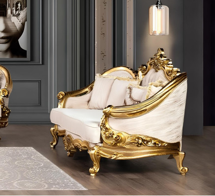 Sofagarnitur Sofa Sitzer Couchtisch Sessel Sofas Set Stoff Barock Sitz 5tlg. Neu