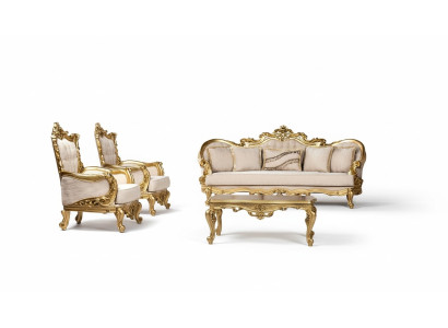 Couch Garnitur Sofagarnitur 3+1+1 Sitzer Sessel Sofas Set Stoff Sofa Barock Neu