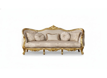 Dreisitzer Sofa 3 Sitzer Barock Rokoko Sofa Sofas Sessel Sitz Stoff Stil couch