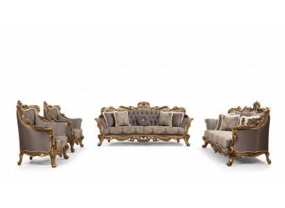 Luxus Garnitur Set 5tlg Sofagarnitur 3+3+1+1 Sitzer Couchtisch Sofa Sofas Sessel