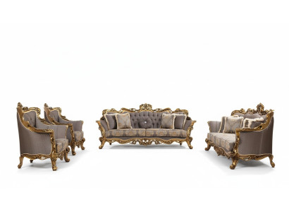 Luxus Garnitur Set 5tlg Sofagarnitur 3+3+1+1 Sitzer Couchtisch Sofa Sofas Sessel