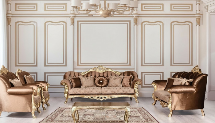 Sofagarnitur 3+3 Sitzer Luxus Garnitur Sofa Sofas Set Barock Wohnzimmer