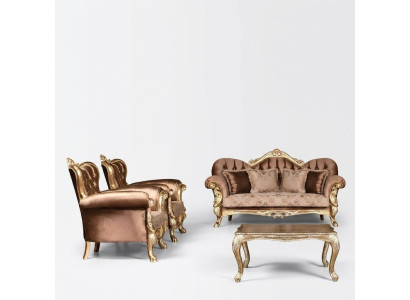 Ohrensessel Sessel Barock Design Polster Sofa Couch Chesterfield Textil Sitz Neu