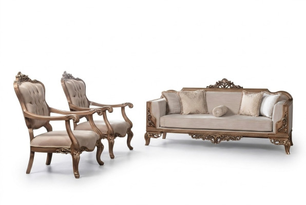 Sessel Ohrensessel Sofa Luxus Wohnzimmer Barock Relax Polster Design Sitzer Neu