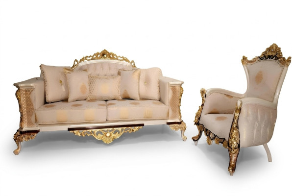 Sofagarnitur 3+1 Sitzer Luxus Set Sofa Sessel Sofas Relax Polster Design Barock
